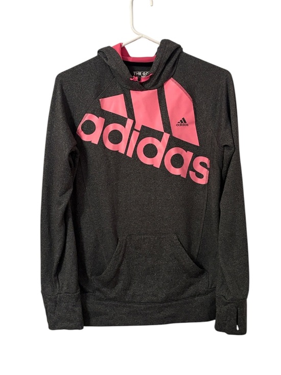 adidas Tops - Adidas Gray & Pink On the Go Athletic Hoodie